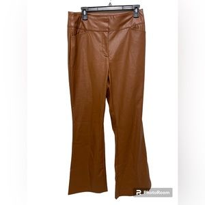 New with tags New York & company Faux Leather pants brown women’s size 10
